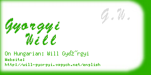 gyorgyi will business card